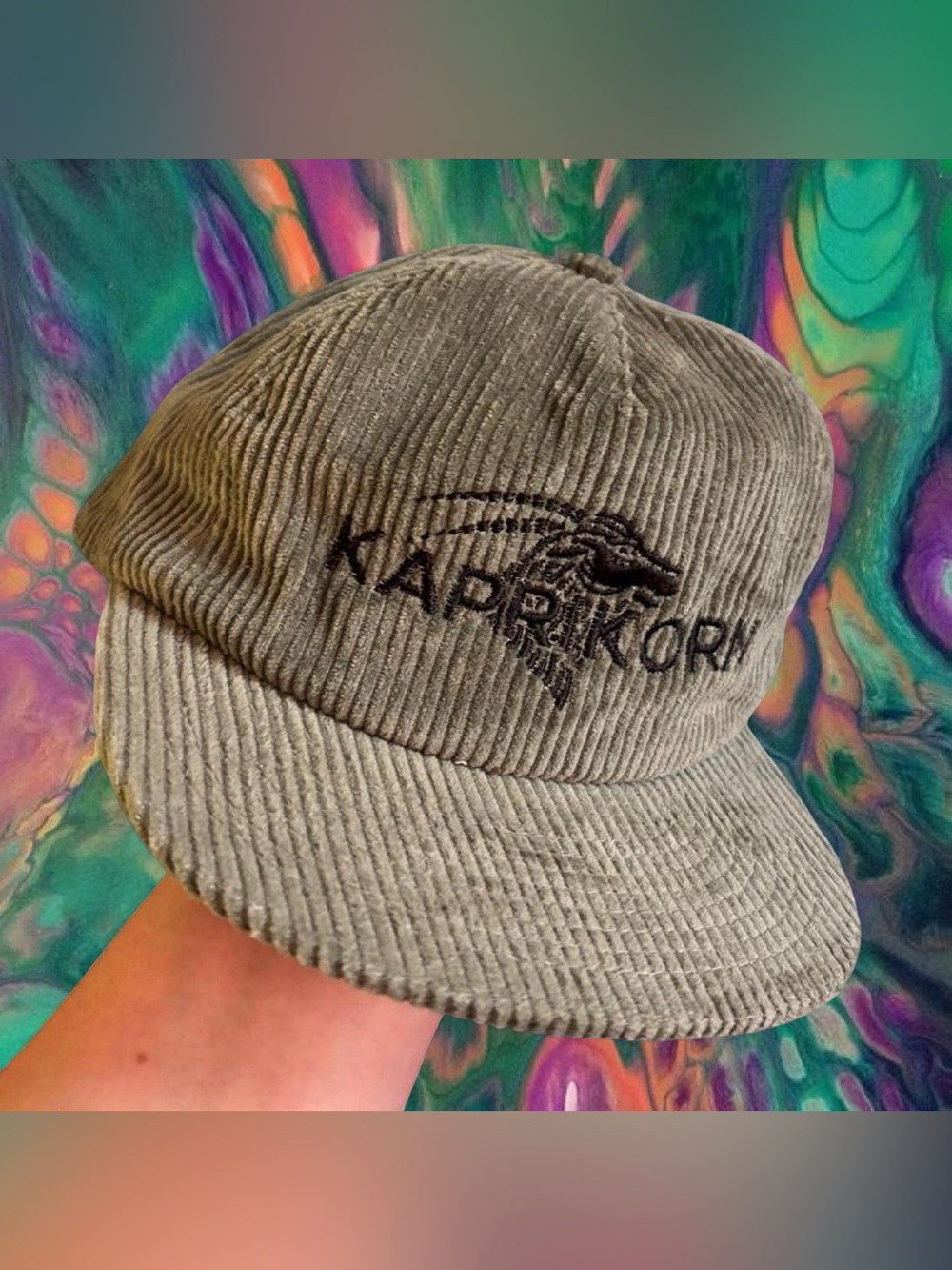 Kaprikorn Stoner Corduroy Cap in Olive Green -